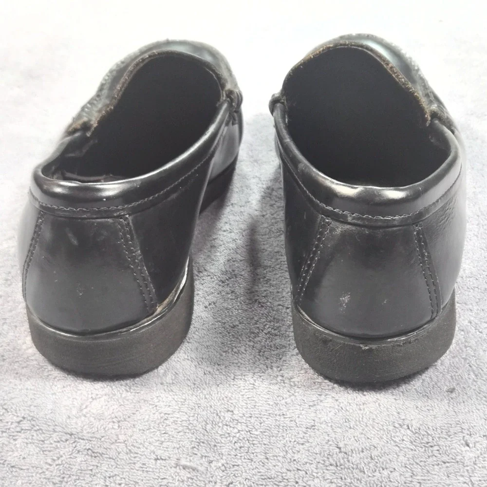 H.H. Men's Black Leather Penny Loafers Handsewn Superlite Oil Resistant Classic